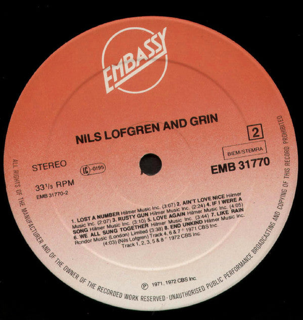 Nils Lofgren & Grin* : Nils Lofgren And Grin (LP, Album, Comp)