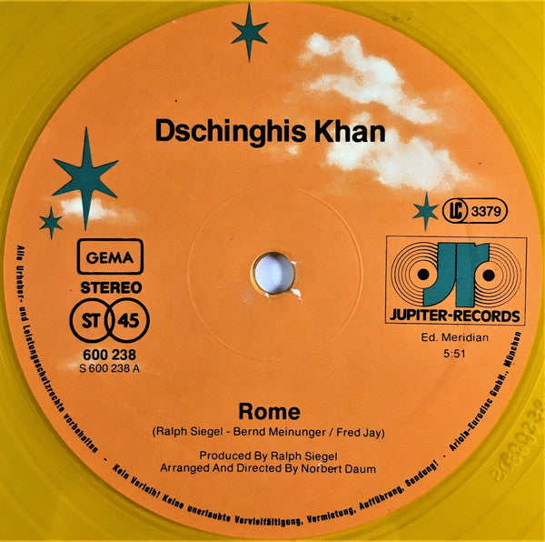 Dschinghis Khan : Rome (English Version) / The Strangers (12", Yel)