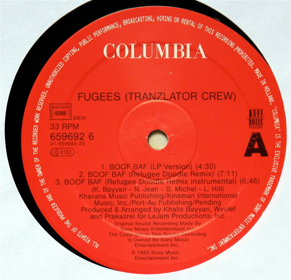 Fugees (Tranzlator Crew)* : Boof Baf (12")