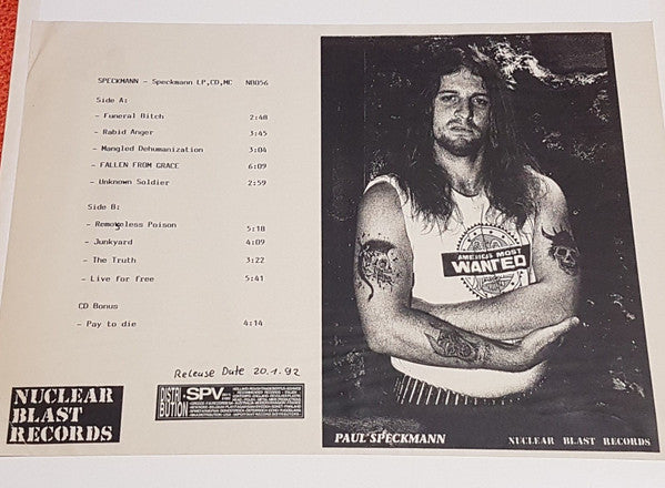 Speckmann Project : Speckmann Project (LP, Album, TP)