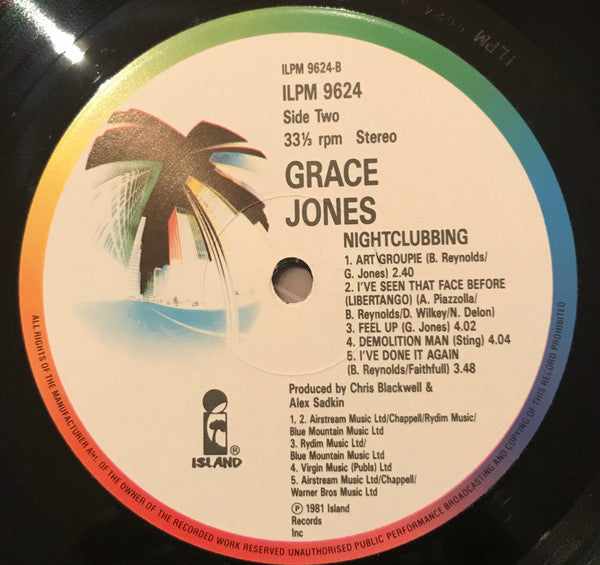 Grace Jones : Nightclubbing (LP, Album, RE)