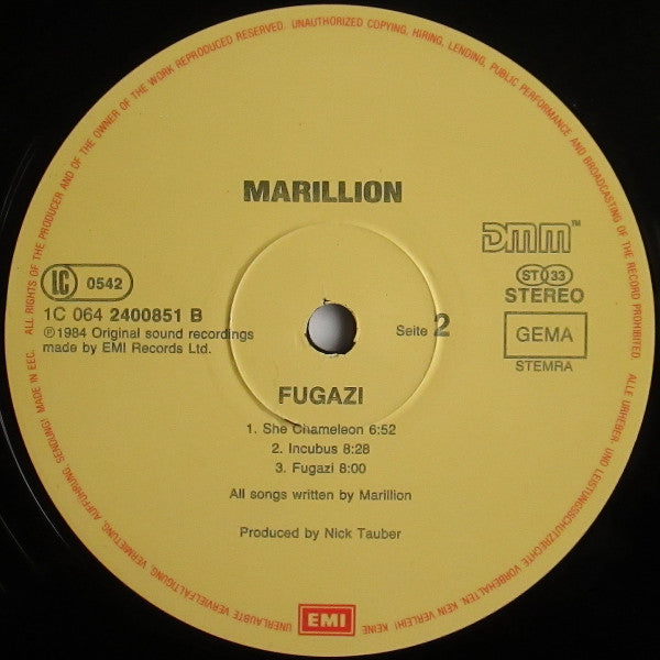 Marillion : Fugazi (LP, Album, Gat)