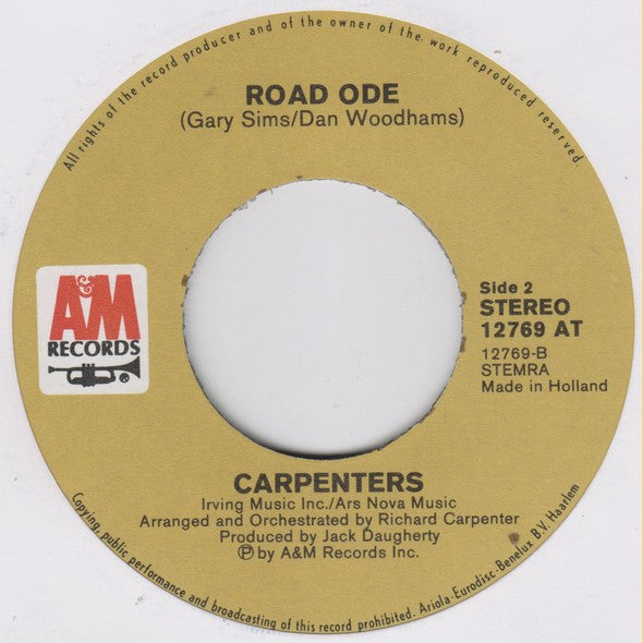 Carpenters : Yesterday Once More / Road Ode (7", Single)