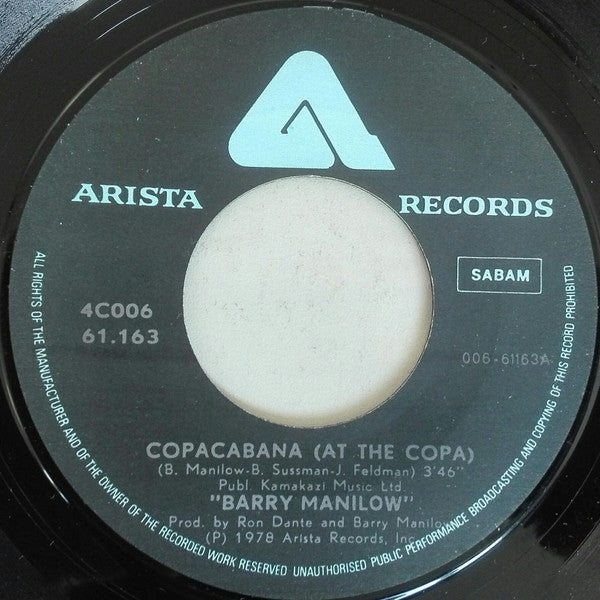 Barry Manilow : Copacabana (7", Single)