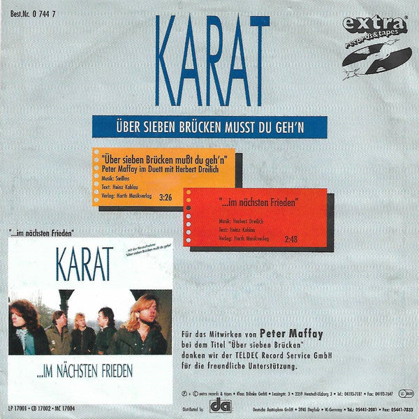 Karat Im Duett Mit Peter Maffay : Über Sieben Brücken Musst Du Geh'n (7", Single)