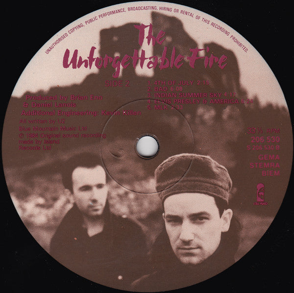 U2 : The Unforgettable Fire (LP, Album)