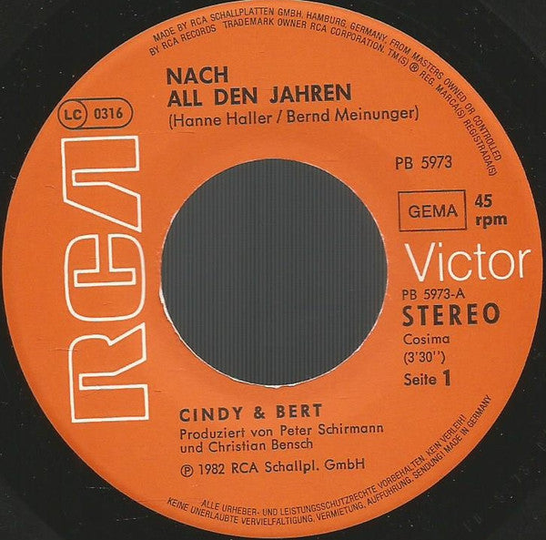 Cindy & Bert : Nach All Den Jahren (7", Single)