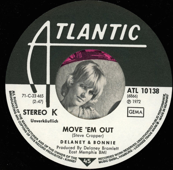 Delaney & Bonnie : Move 'Em Out (7", Single, Promo)