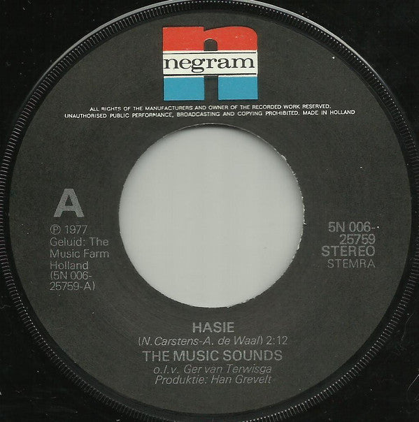 The Music Sounds o.l.v. Ger van Terwisga : Hasie (7", Single)
