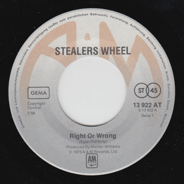 Stealers Wheel : Right Or Wrong (7", Single)