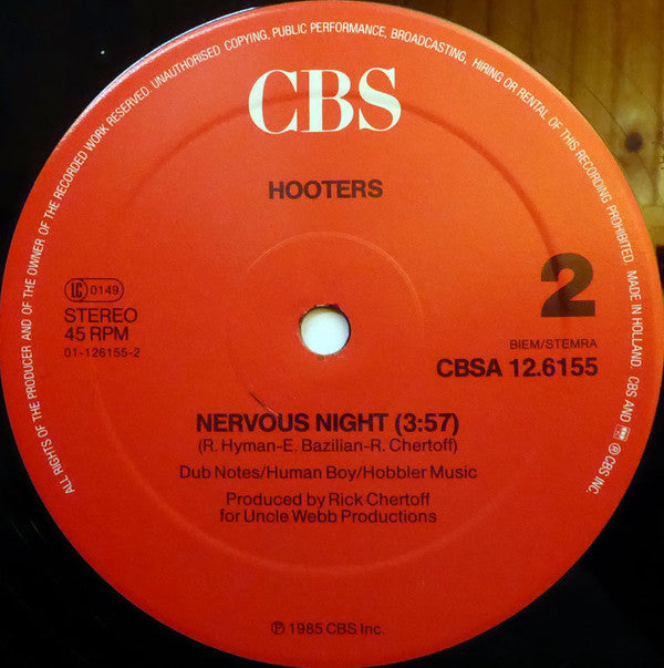 Hooters* : All You Zombies / Nervous Night (12", Maxi)