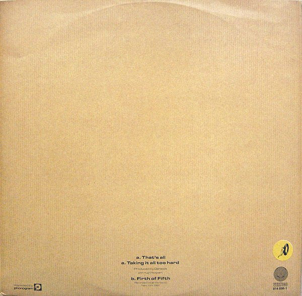 Genesis : That's All (12")