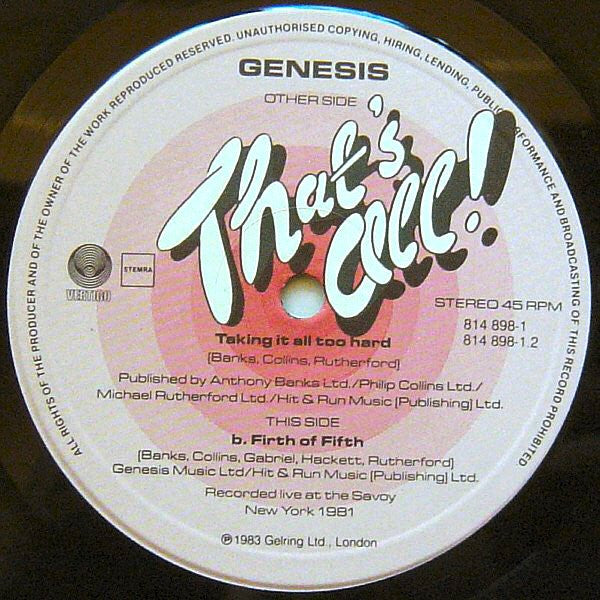 Genesis : That's All (12")