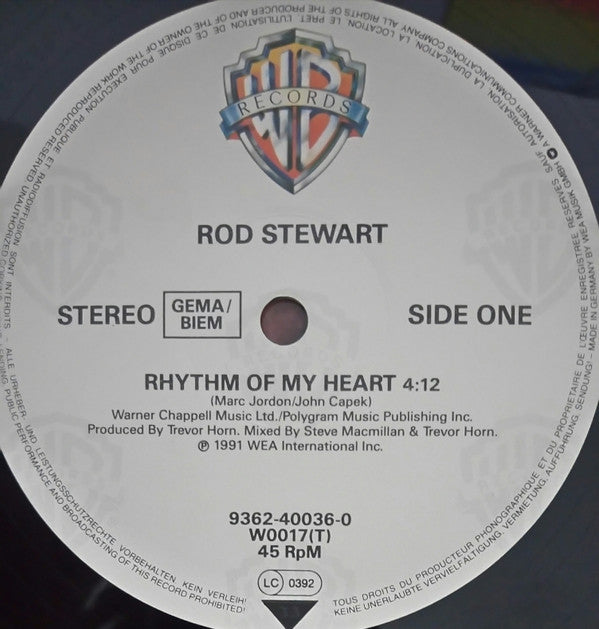 Rod Stewart : Rhythm Of My Heart (12", Maxi)
