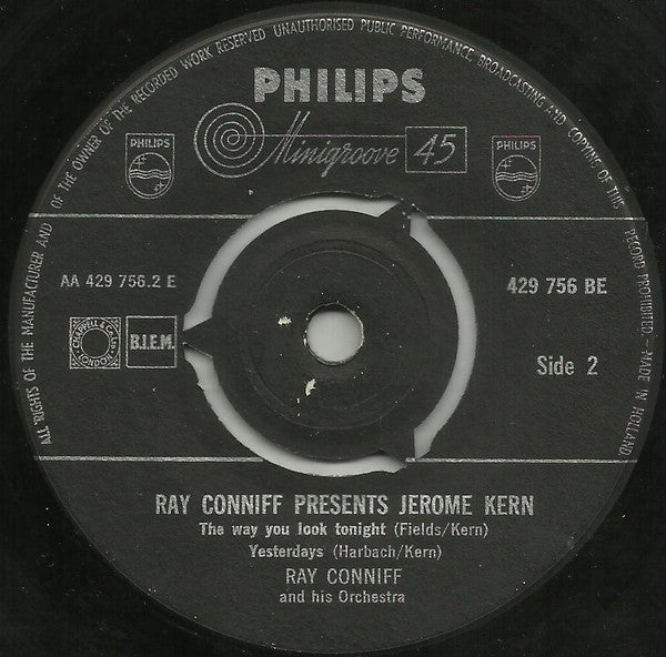 Ray Conniff Presents Jerome Kern : Making Eyes At Broadway (7", EP, Mono)