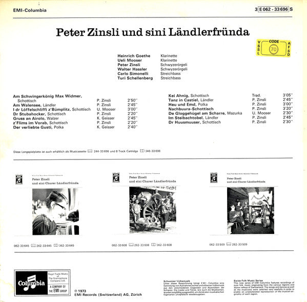 Peter Zinsli Und Sini Ländlerfründa* : Peter Zinsli Und Sini Ländlerfründa (LP)
