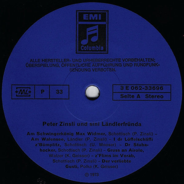 Peter Zinsli Und Sini Ländlerfründa* : Peter Zinsli Und Sini Ländlerfründa (LP)