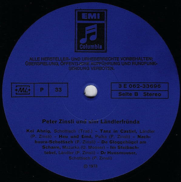 Peter Zinsli Und Sini Ländlerfründa* : Peter Zinsli Und Sini Ländlerfründa (LP)