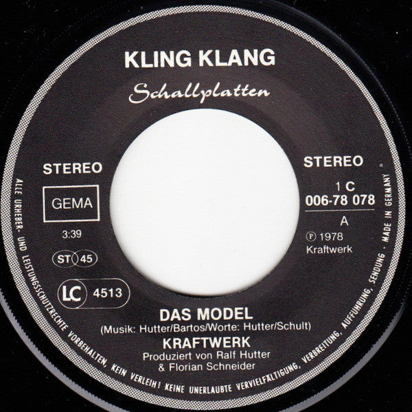 Kraftwerk : Das Model / The Model (7", Single)
