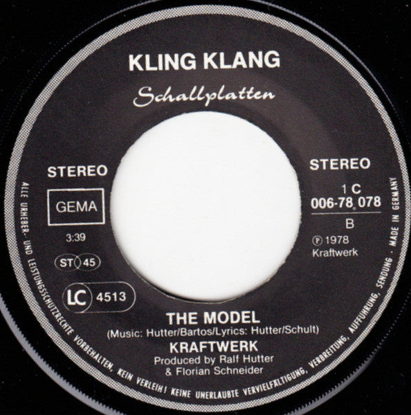 Kraftwerk : Das Model / The Model (7", Single)