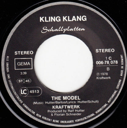 Kraftwerk : Das Model / The Model (7", Single)