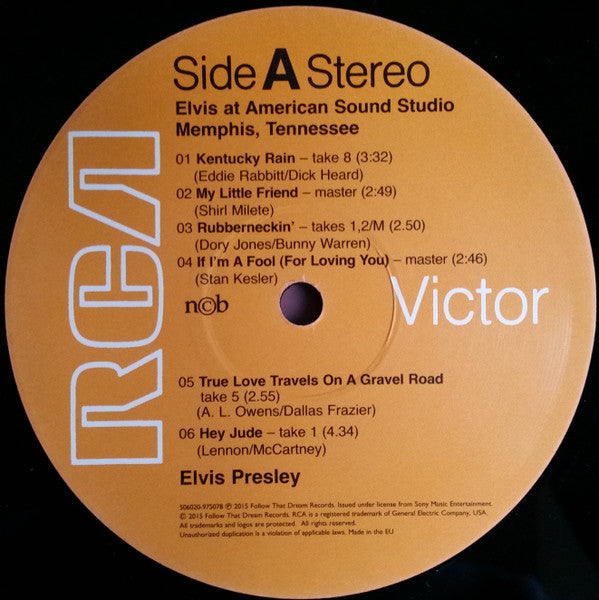 Elvis Presley : From Elvis At American Sound Studio Memphis, Tennessee (2xLP, Album, Ltd, S/Edition, 180)