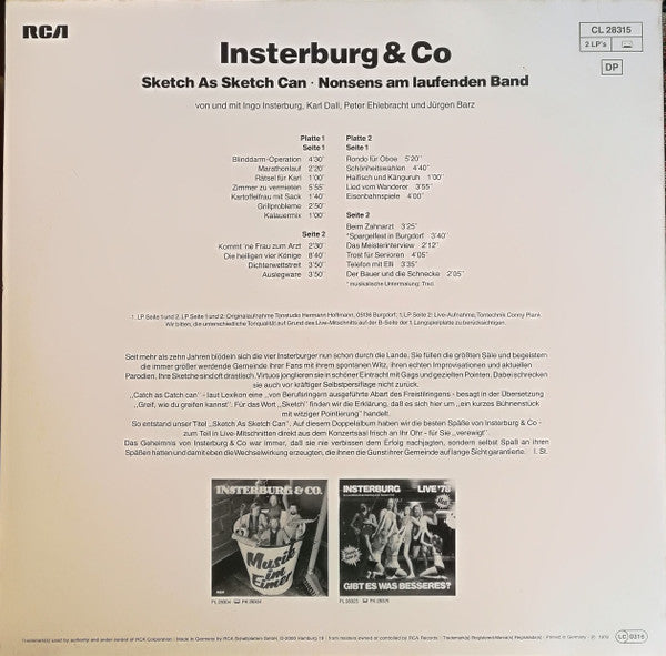 Insterburg & Co : Sketch As Sketch Can · Nonsens Am Laufenden Band (2xLP, Album, Gat)