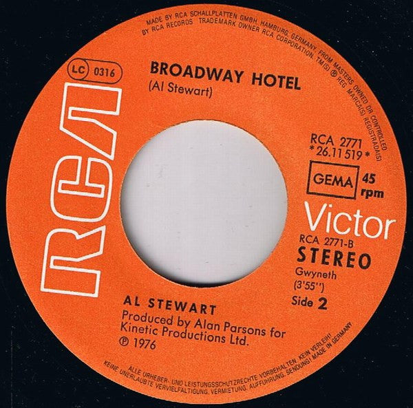 Al Stewart : Year Of The Cat (7", Single)