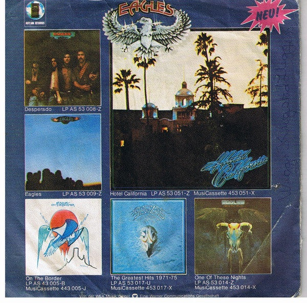 Eagles : New Kid In Town (7", Single)