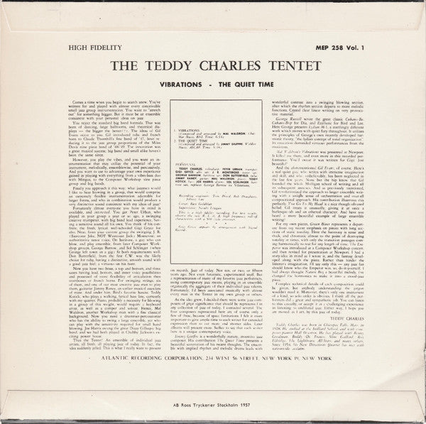 The Teddy Charles Tentet : Vol. 1 (7", EP)