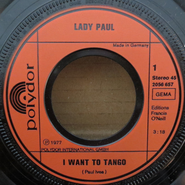 Lady Paul : I Want To Tango (7", Single)