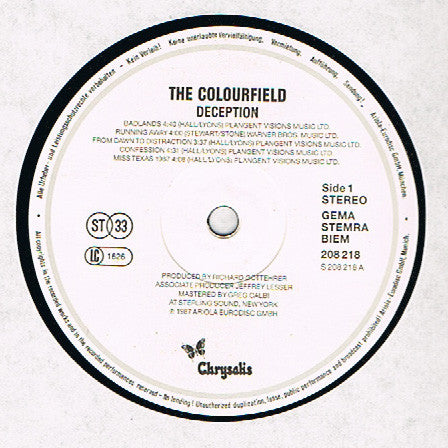 The Colourfield : Deception (LP, Album)