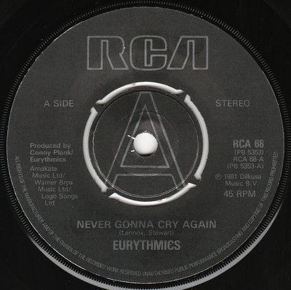 Eurythmics : Never Gonna Cry Again (7", Single)