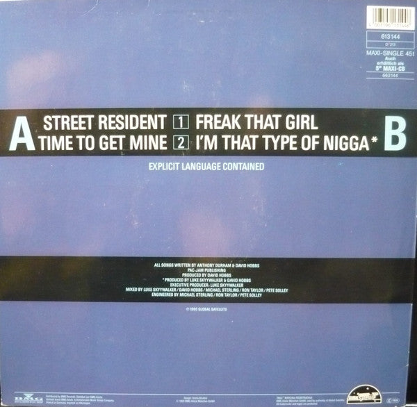 Tony Rock : Street Resident (12")