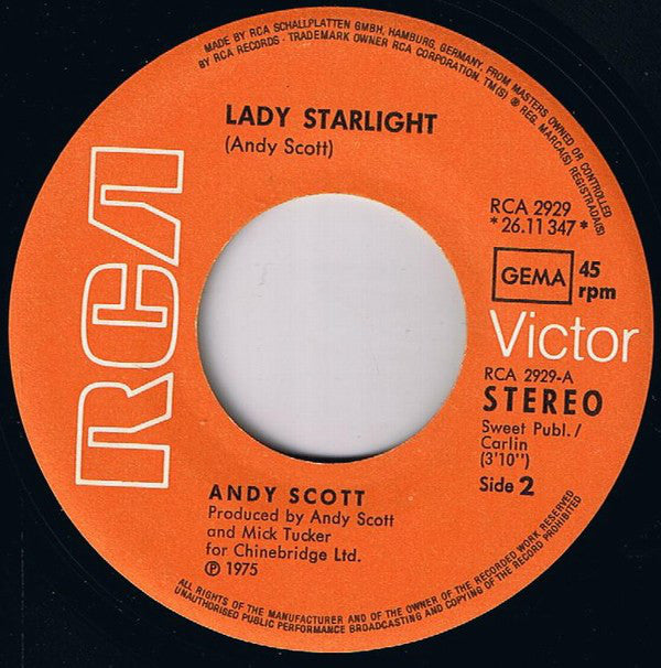 Andy Scott (2) : Where D'Ya Go / Lady Starlight (7", Single)