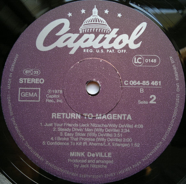 Mink DeVille : Return To Magenta (LP, Album)