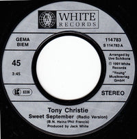 Tony Christie : Sweet September (7", Single)