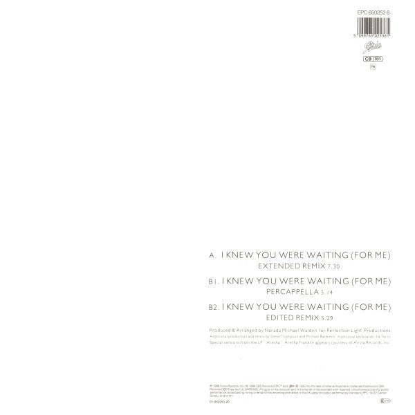 Aretha Franklin & George Michael : I Knew You Were Waiting (For Me) (12", Maxi)