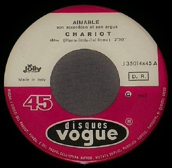 Aimable Son Accordéon Et Son Orgue* : Chariot (7")