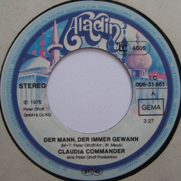 Claudia Commander : Der Mann, Der Immer Gewann (7", Single)