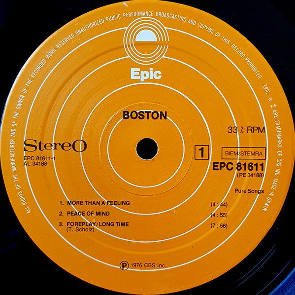 Boston : Boston (LP, Album, RE)