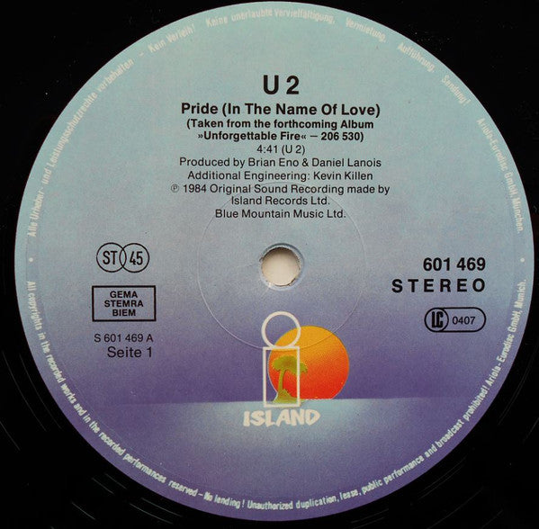 U2 : Pride (In The Name Of Love) (12", Maxi)