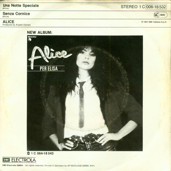 Alice (4) : Una Notte Speciale (7", Single)