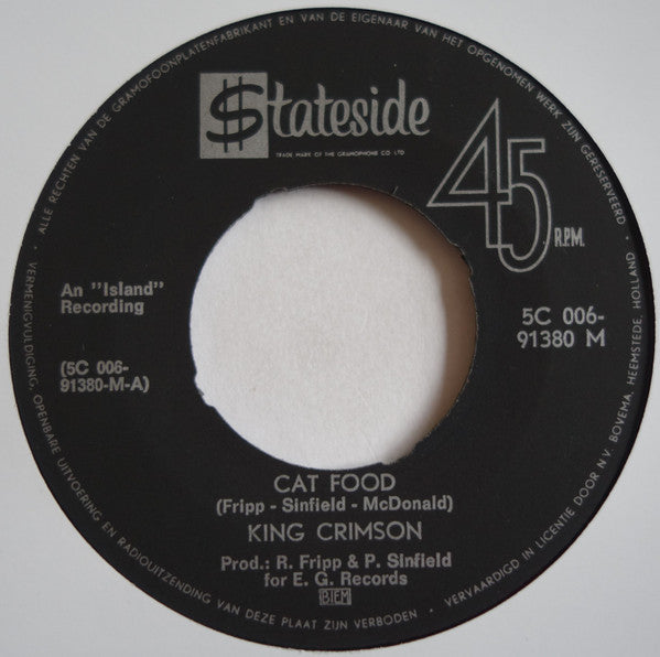 King Crimson : Cat Food / Groon (7", Single, Mono)