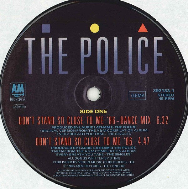 The Police : Don't Stand So Close To Me '86 (12", Single)