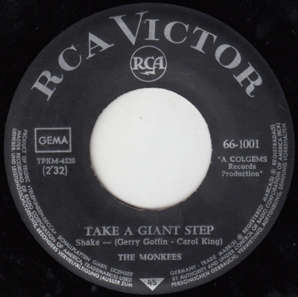 The Monkees : Last Train To Clarksville / Take A Giant Step (7", Single)