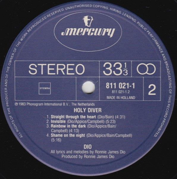 Dio (2) : Holy Diver (LP, Album)