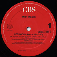 Mick Jagger : Let's Work (Dance Mix) (12", Maxi)
