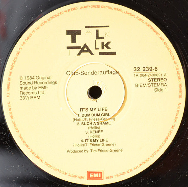 Talk Talk : It's My Life (LP, Album, Club)
