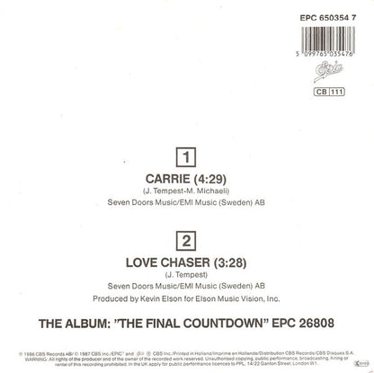 Europe (2) : Carrie (7", Single)